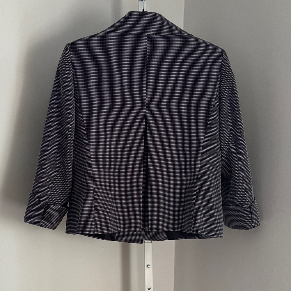 Tahari Arthur S. Levine Black and White Blazer 3/4 Length Cuffed Sleeve Womens 8 - Picture 2 of 6